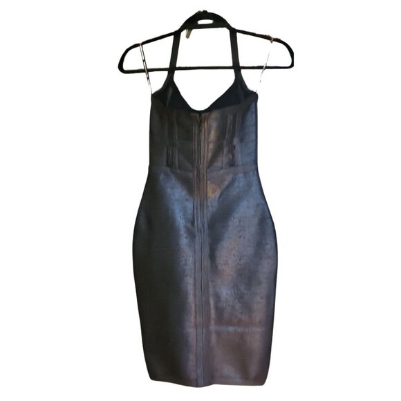 Bella Barnett Halter Black Metallic Cocktail Dress - Black - Picture 3 of 10